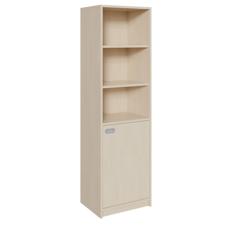 Regal mit Türe rechts und Sockel, ohne Mittelwand, mit 4 Einlegeböden, B 52 x H 180 x T 40 cm