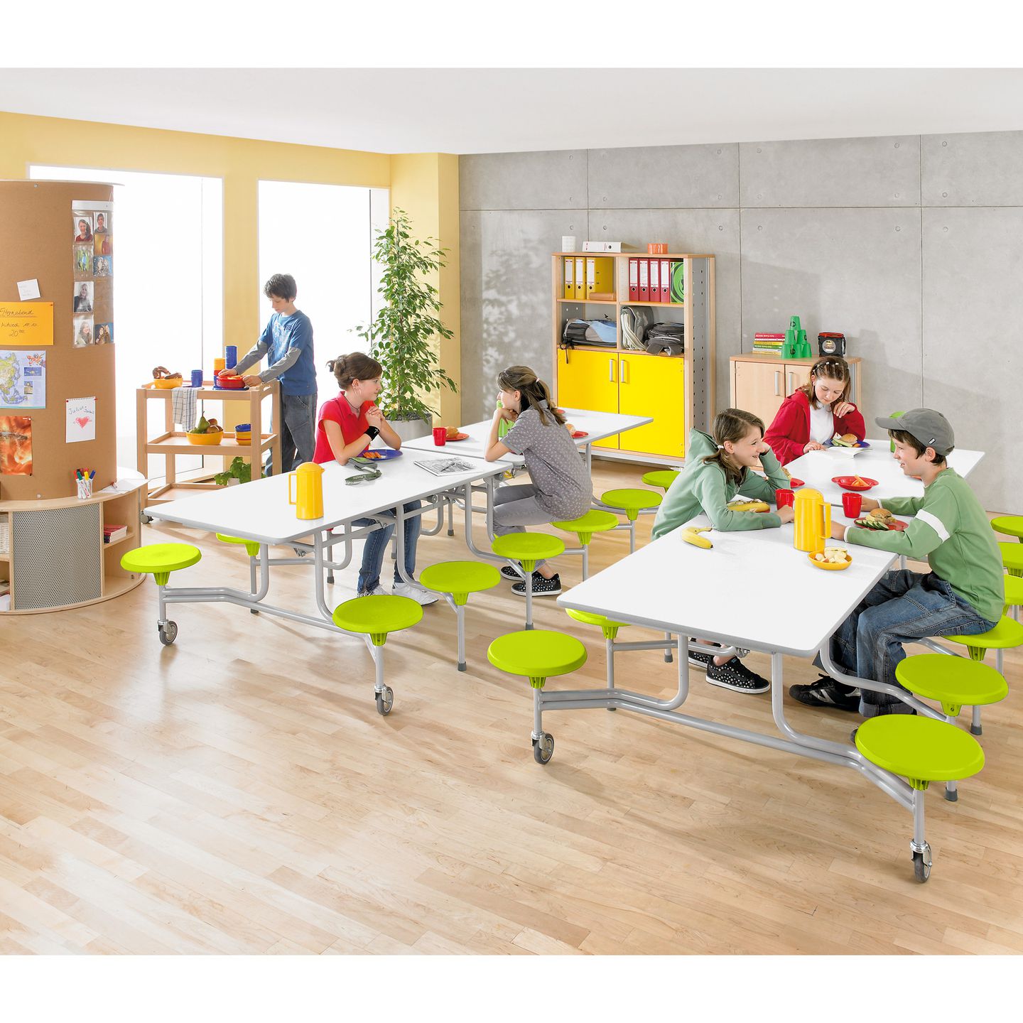 12er-Tisch-Sitz-Kombination rechteckig, Tischhöhe 66 cm Sitzhöhe 36 cm