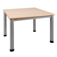 Quadrattisch, B 80 x 80 cm, mit HPL Schichststoff, Stahlgestell, mit Gleiter