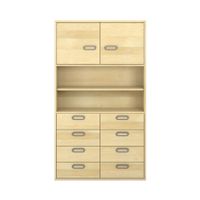 Pureo Türenschrank mit 8 Schubkästen, oben Doppeltür, Furnier
mit 3 Einlegeböden
B 100 x H 175 x T 42 cm