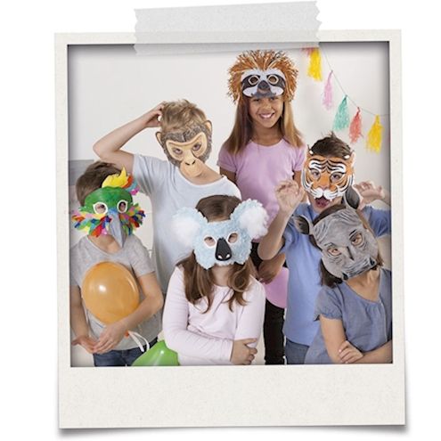 Kindermasken Exotische Tiere, 6 Stk.