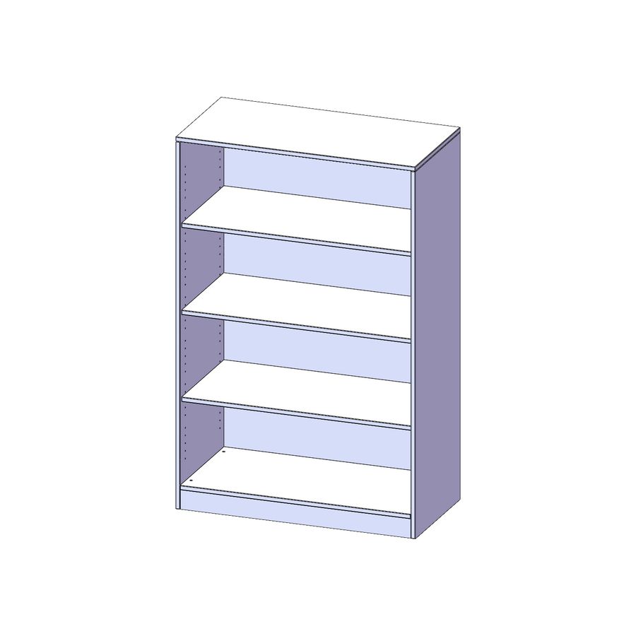 Regal mit Sockel, 3 Einlegeböden, B 100 x H 154 x T 40 cm