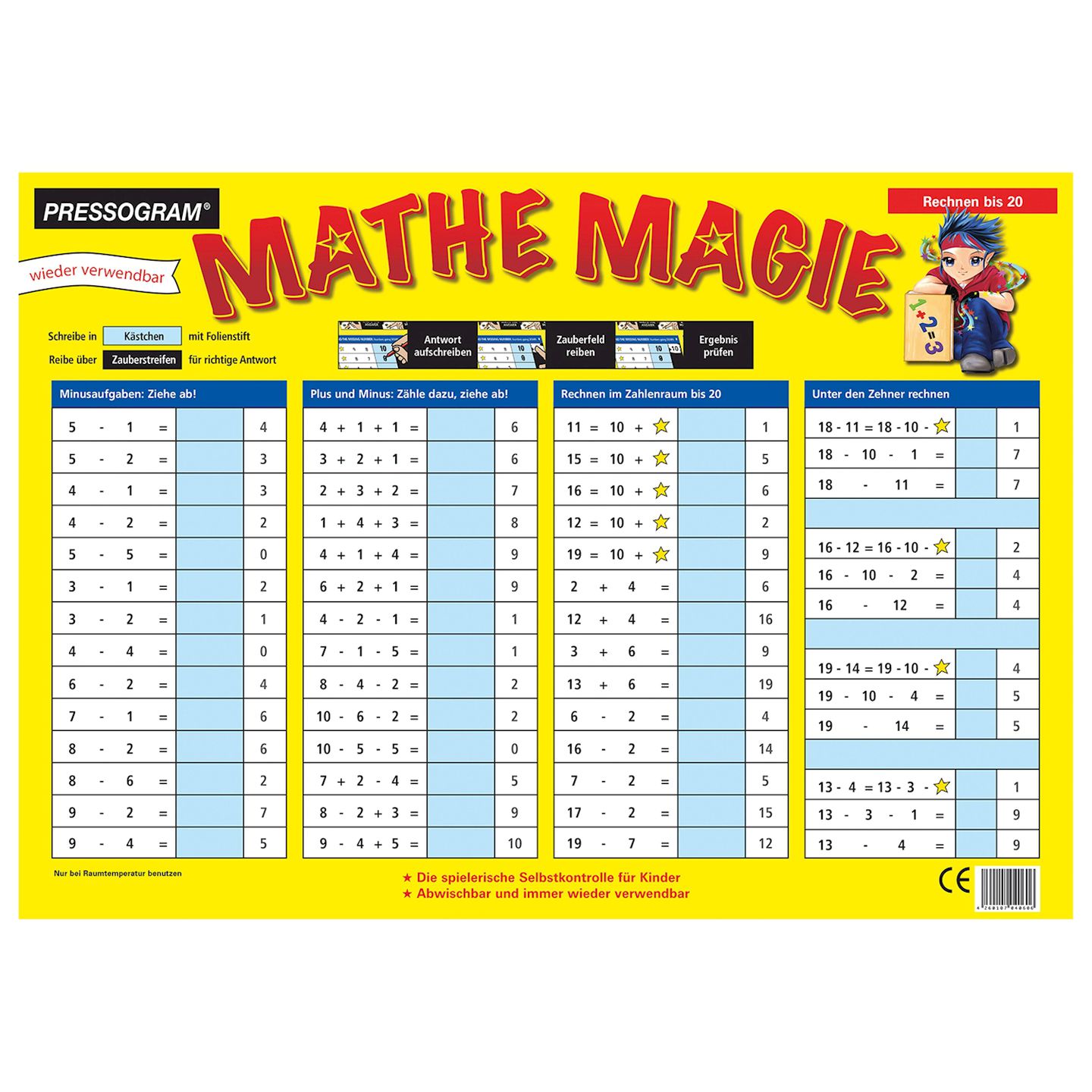 Zaubertafel Rechnen bis 20