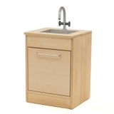 410.013.009 - Spüle in Birke massiv, B 40 x H 55 x T 37 cm