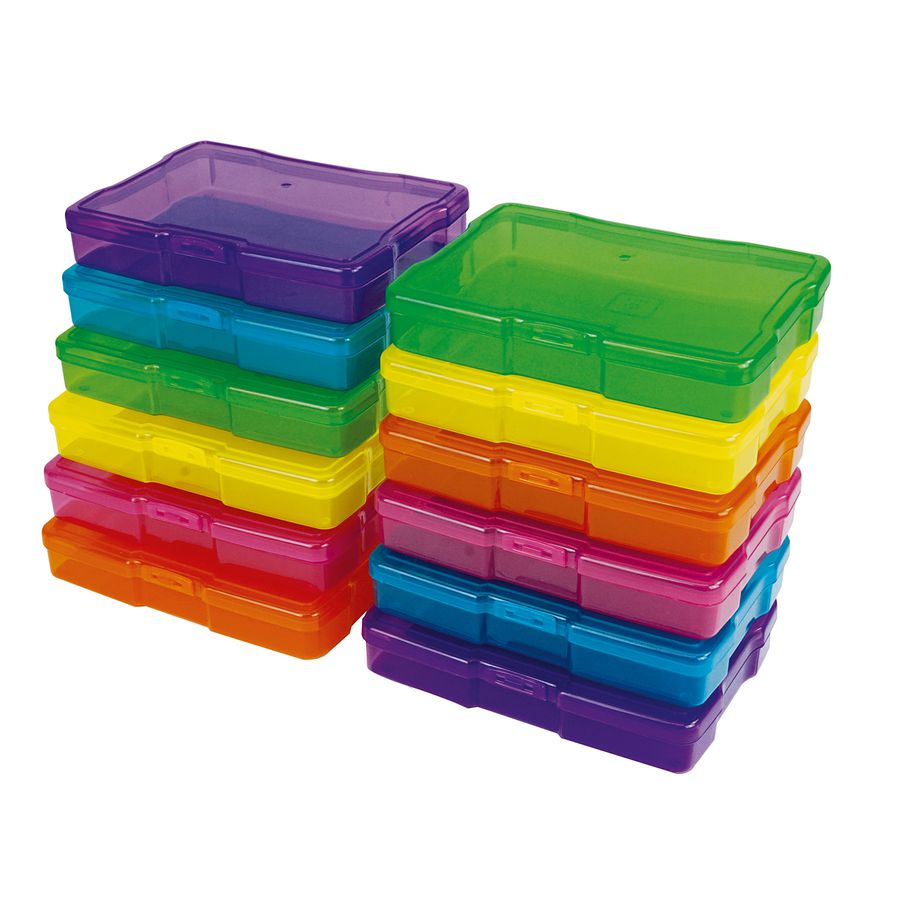 Farb-Boxen im Koffer bunt transparent, 13-tlg