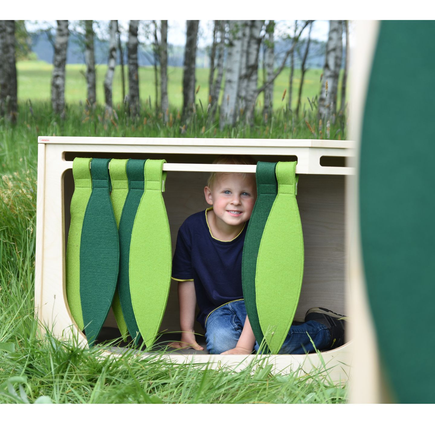 einBaum Schrank mit Plexiglasrückwand, Birke furniert