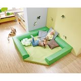 444.053.017K - Kuschelnest mit Kunstlederbezug, B 140 x H 25 x T 140 cm