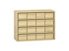 Pureo Materialschrank Furnier mit 16 Kästen, mit 3 Einlegeböden, B 100 x H 75 x T 42 cm