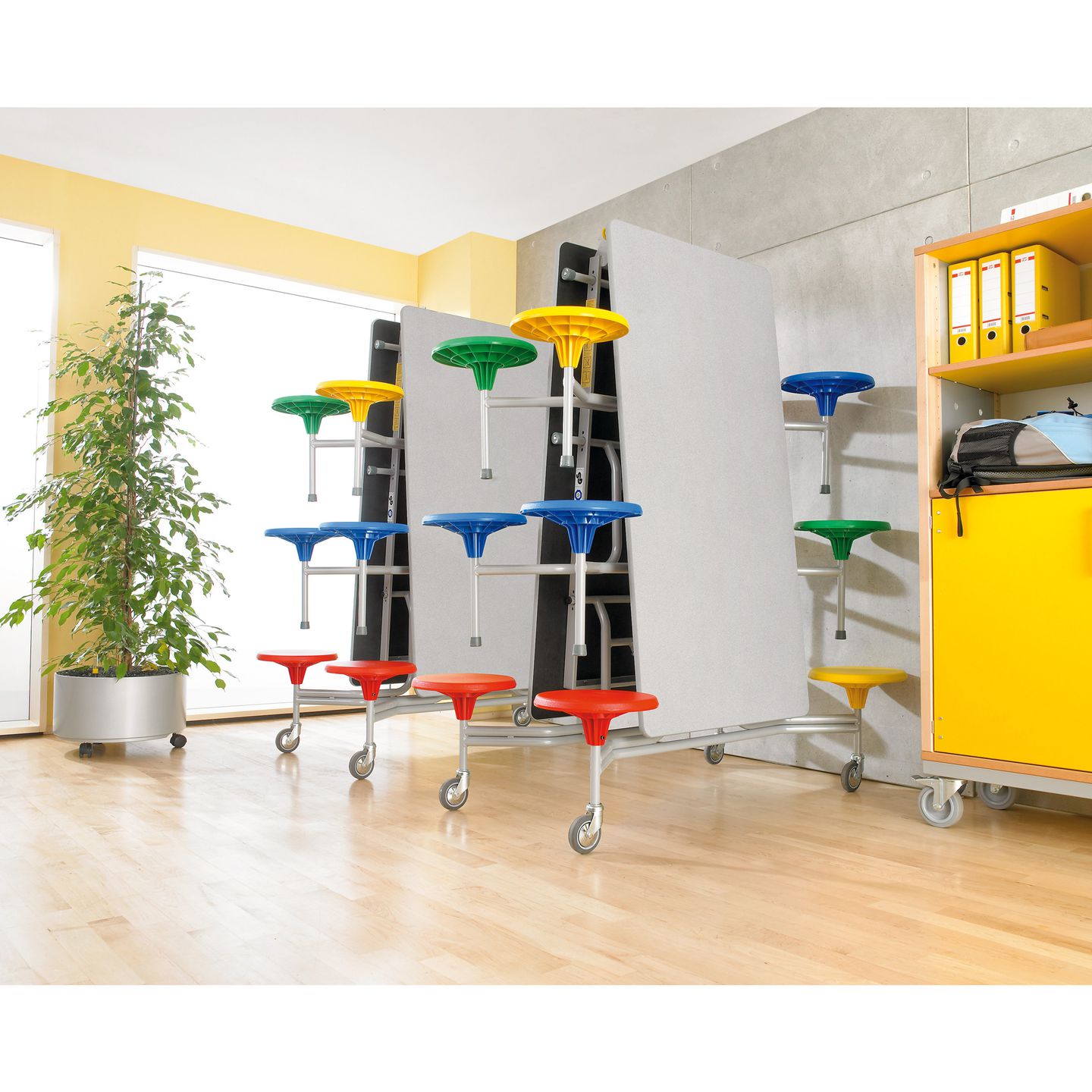 12er-Tisch-Sitz-Kombination rechteckig, Tischhöhe 66 cm Sitzhöhe 36 cm