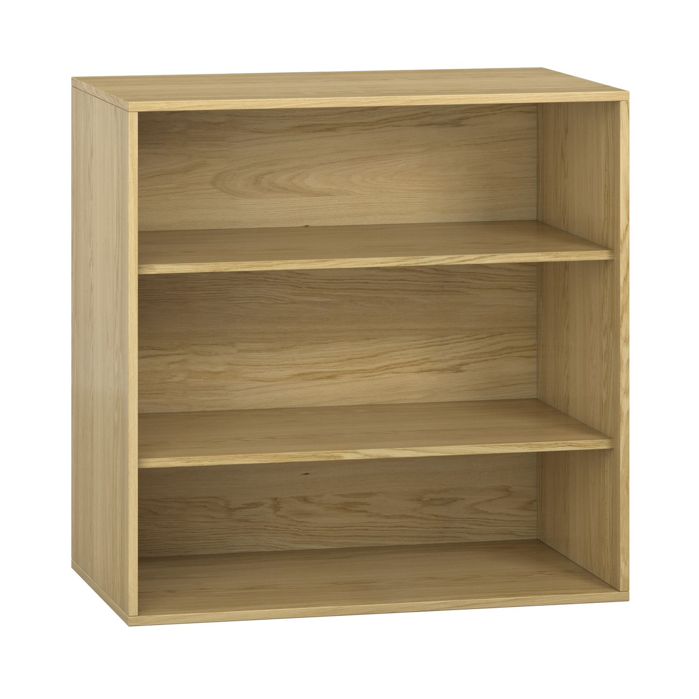 Pureo Regalschrank offen Furnier, mit 2 Einlegeböden, B 100 x H 100 x T 60 cm