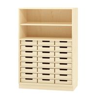 Schrank mit 24 Eigentumskästen mit Sockel, Furnier, B 90 x H 130 x T 40 cm