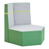 444.188.080K - Podest Sechseck mit 2 Rückenlehnen und Stoffbezug