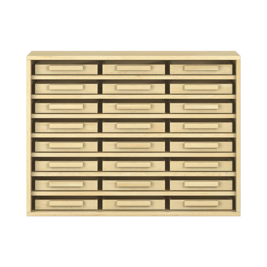 Pureo Eigentumsschrank Furnier mit 24 Kästen, 7 Einlegeböden, B 100 x H 75 x T 42 cm