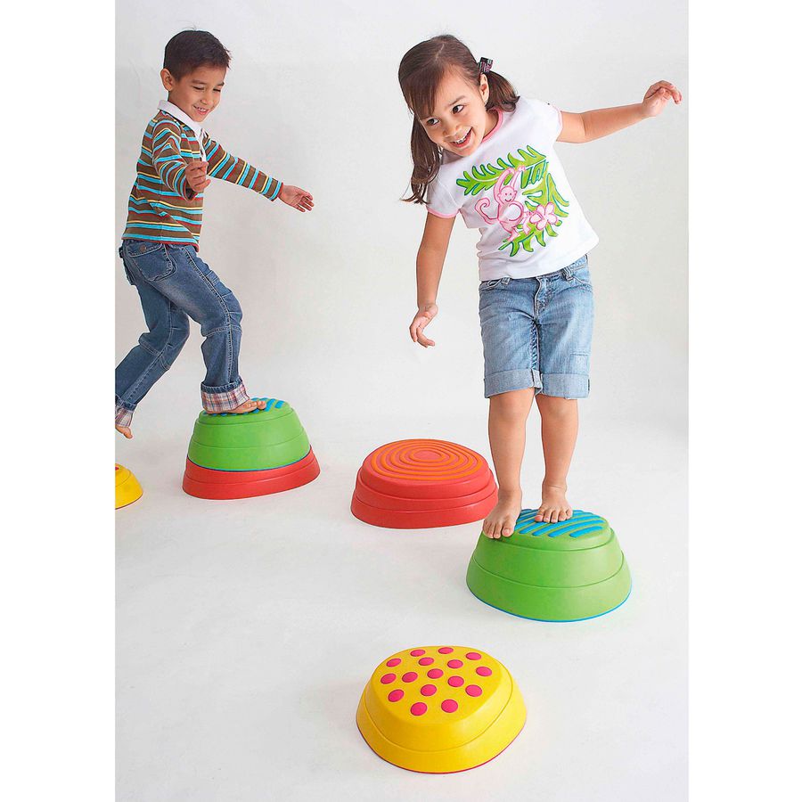 Regenbogen Flusssteine mit Struktur, 6teilig