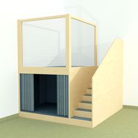 Raumhaus Modell Moosdorf 1, B 227 x H 246-266 x T 230 cm, Podesthöhe 135 cm