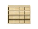 Pureo Materialschrank Furnier mit 16 Kästen, mit 3 Einlegeböden, B 100 x H 75 x T 42 cm