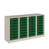 460.002.439K - ErgoTray Regal mit Sockel, 32 flachen Boxen, B 139 x H 80 x T 40 cm