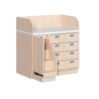 Wickelkommode mit 8 Schubladen, B 107 x H 113 x T 71,5 cm, Aufstieg links