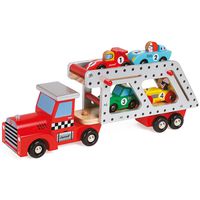 Auto-Transporter mit 4 Rennwagen