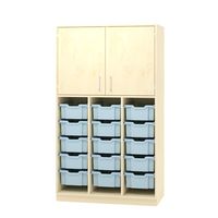 Kombischrank offen/geschlossen für Materialboxen, mit Sockel, Furnier, B 105,1 x H 180 x T 45 cm