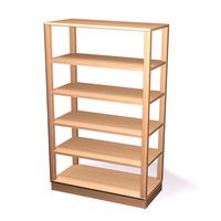 Turmregal mit Sockel mit 4 Einlegeböden, Birke massiv, B 80 x H 130 x T 40 cm