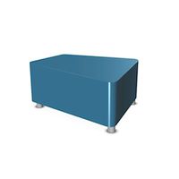 Hocker Bumerang mit Kunstlederbezug, B 93 x Sitzhöhe 42 x T 74 cm