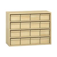 Pureo Materialschrank Furnier mit 16 Kästen, mit 3 Einlegeböden, B 100 x H 75 x T 42 cm