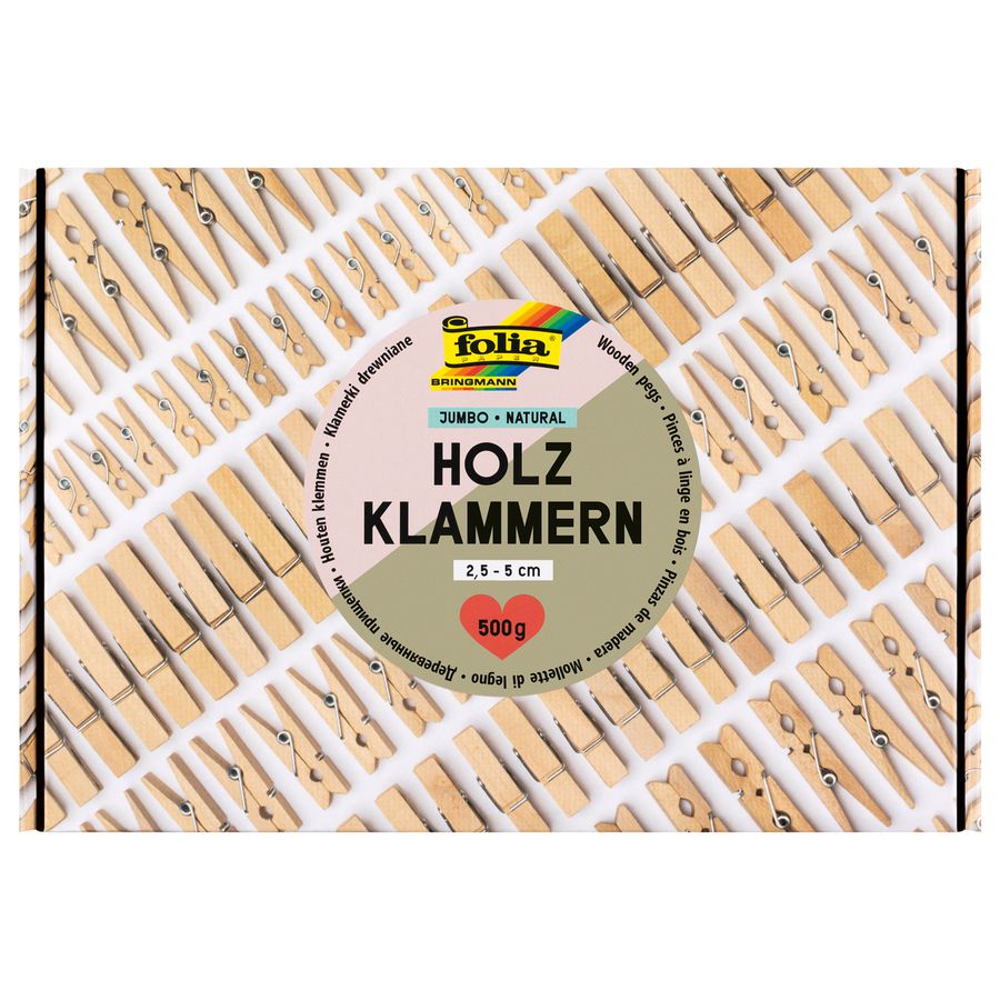 Holzklammern Natural Jumbo, 500 g