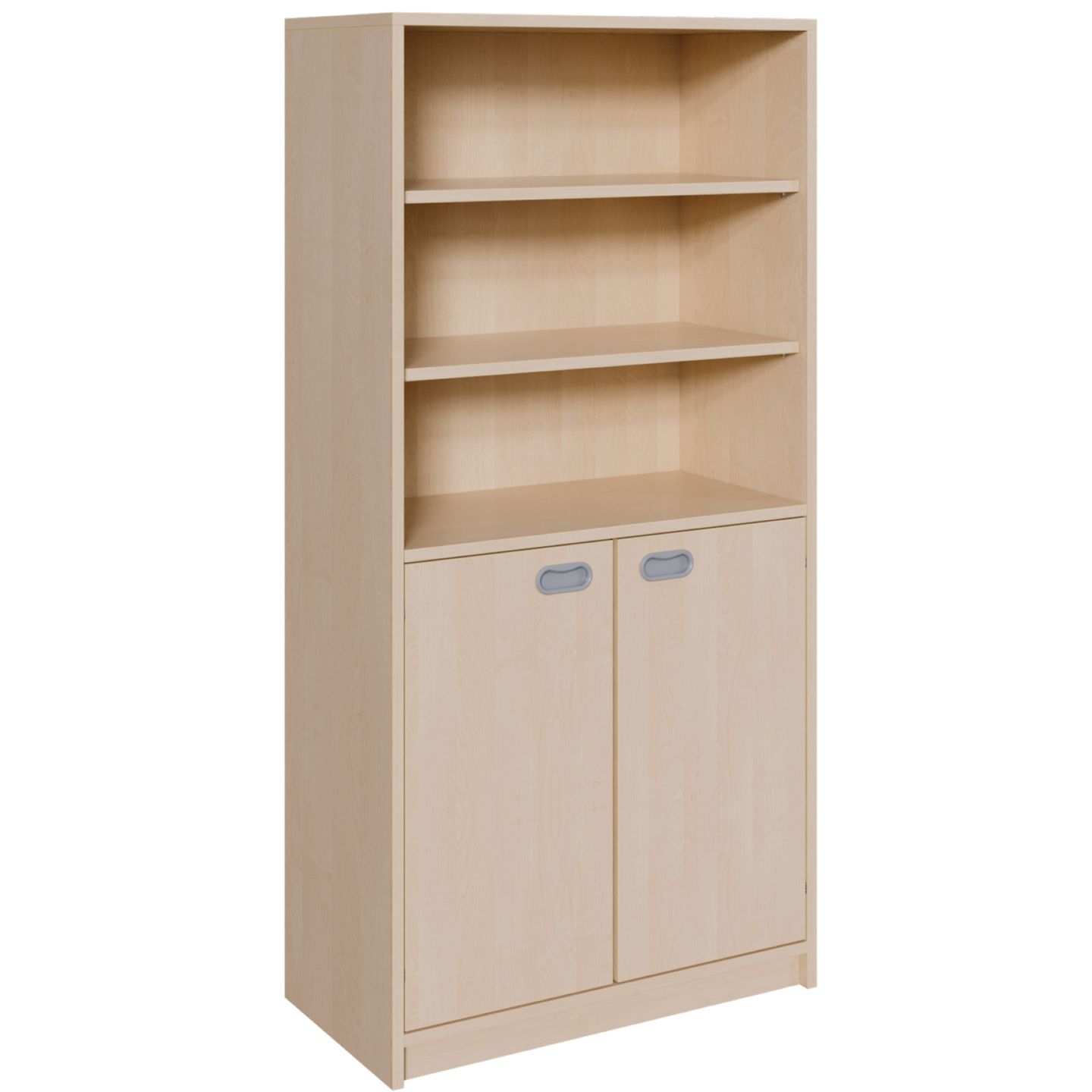 Regal mit Doppeltüren und Sockel, ohne Mittelwand, mit 4 Einlegeböden, B 78 x H 160 x T 40 cm