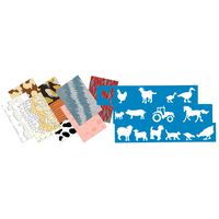 Schablonen und Papier Set Bauernhof