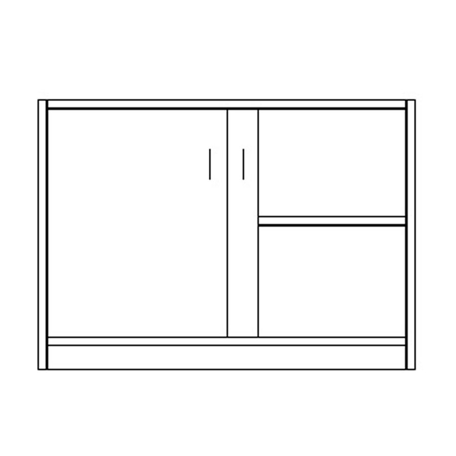 Schiebetürenschrank Variando mit Mittelwand und 2 Einlegeböden, B 80 x H 80,6 x T 43,5 cm