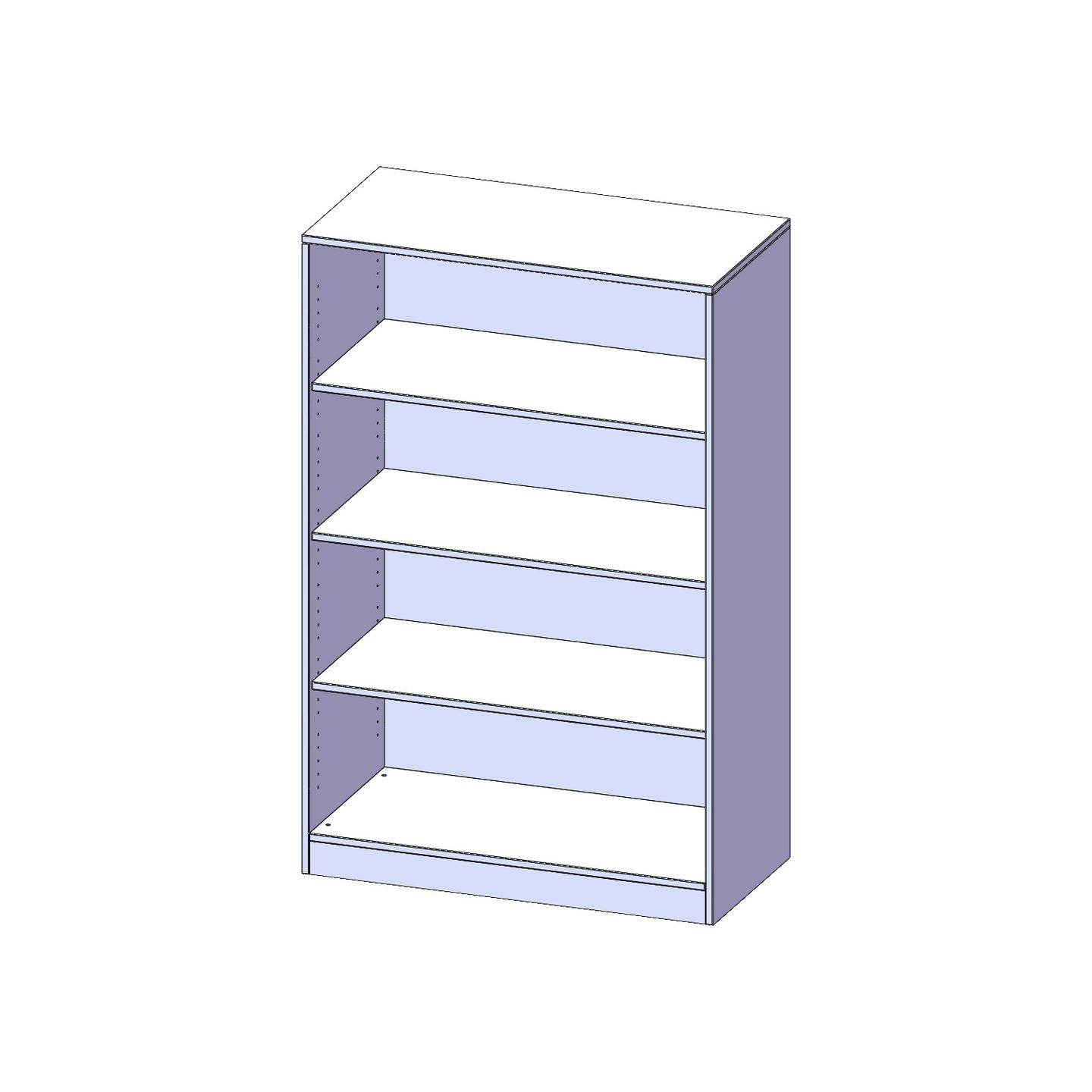 Regal mit Sockel, 3 Einlegeböden, B 100 x H 154 x T 40 cm