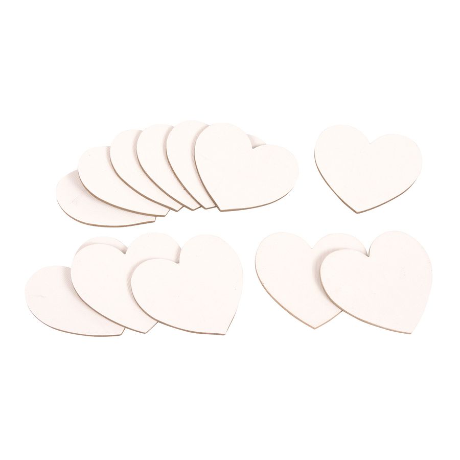 Magnet Leinwandherzen 12er Set