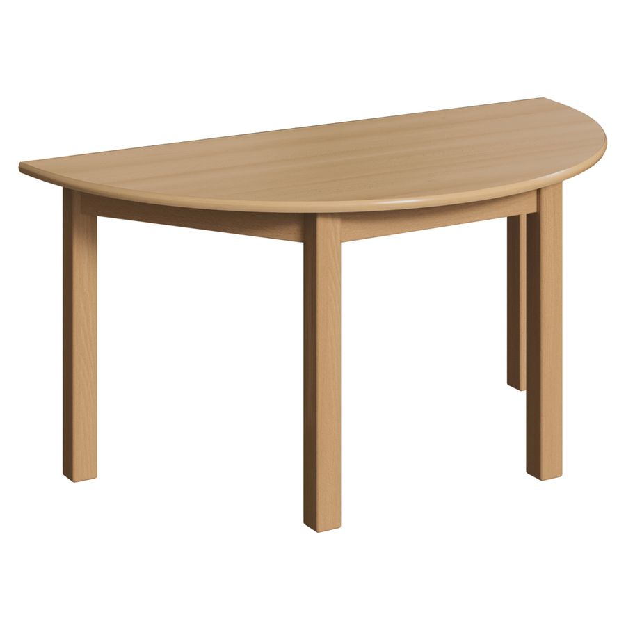 Halbrundtisch, B 120 x 60 cm, mit HPL Schichtstoff, Gleiter