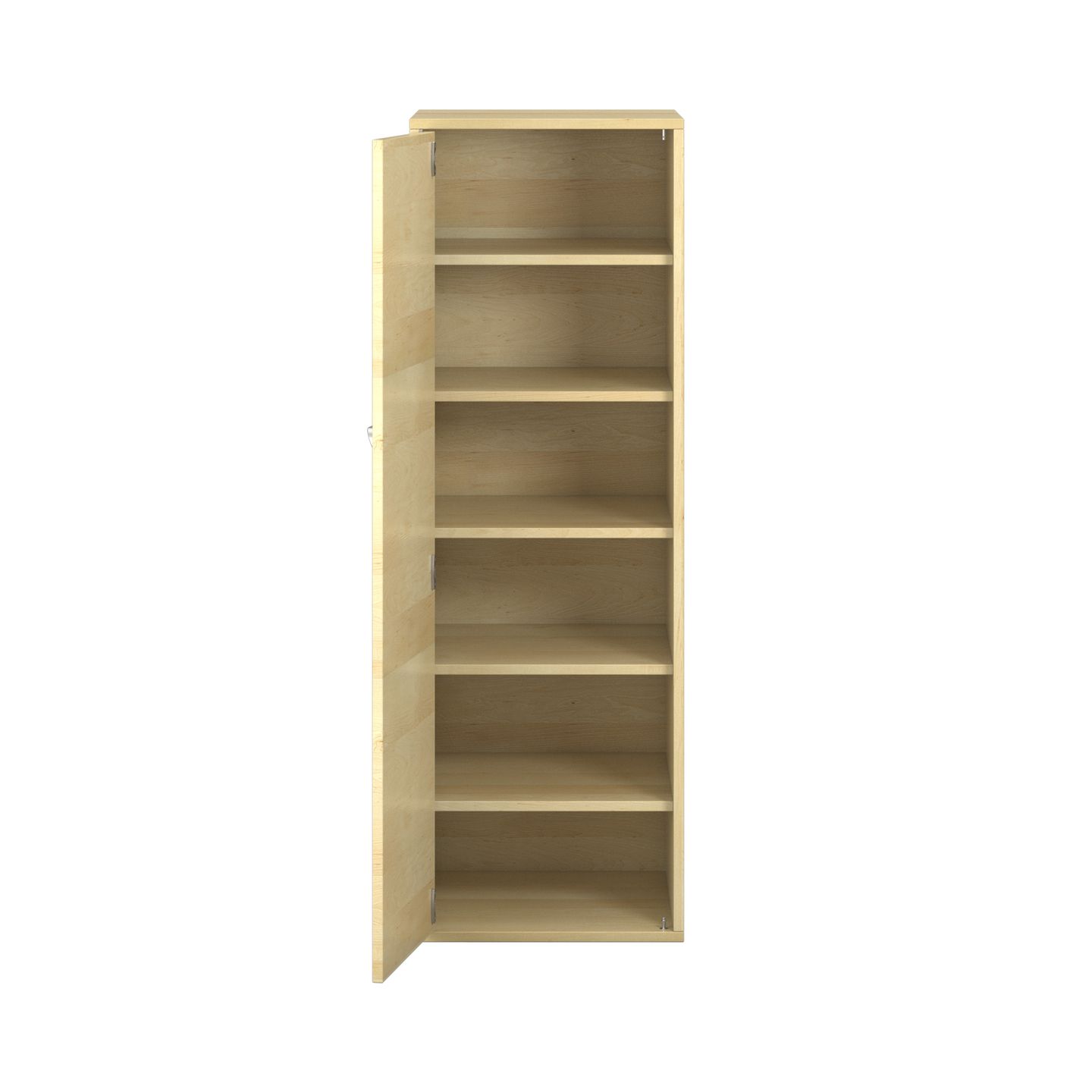Pureo Türenschrank, Griff rechts, Scharnier links, Furnier mit 3 Einlegeböden B 50 x H 150 x T 60 cm