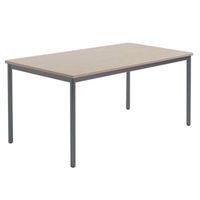 Rechtecktisch MODO, B 160 x T 80 cm, Eiche geölt, Tischhöhe 72 cm, Gestellfarbe RAL 7021 schwarzgrau, Filzgleiter