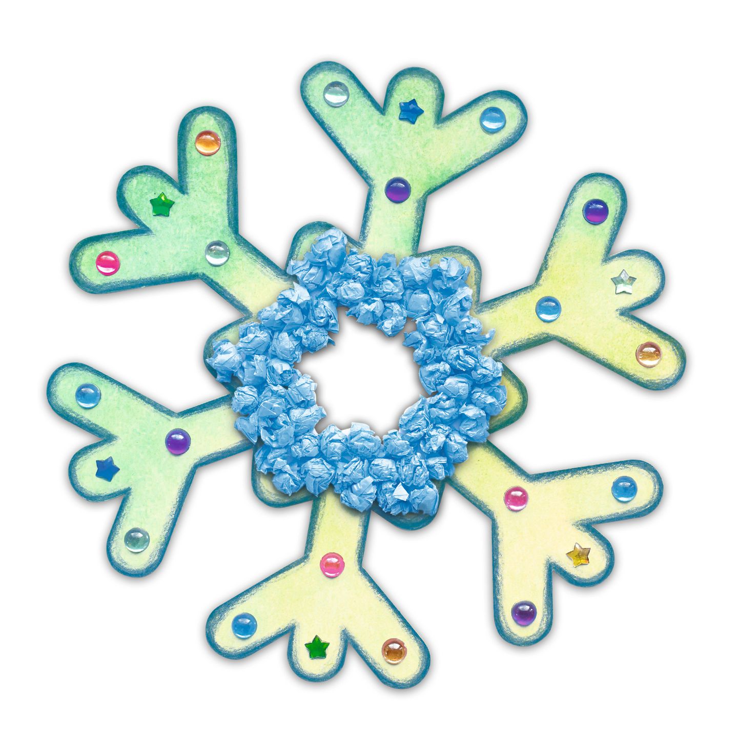 Blanko-Motive Schneeflocke, 20 Stanzbögen