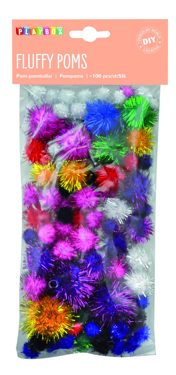 Glitzer Pompon, 100 Stk.