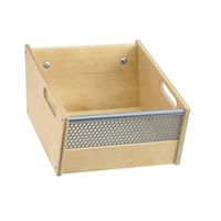 Einhängekasten mit Lochblech in RAL 9006 Weissaluminium, B 29 x H 21 x T 18 cm
