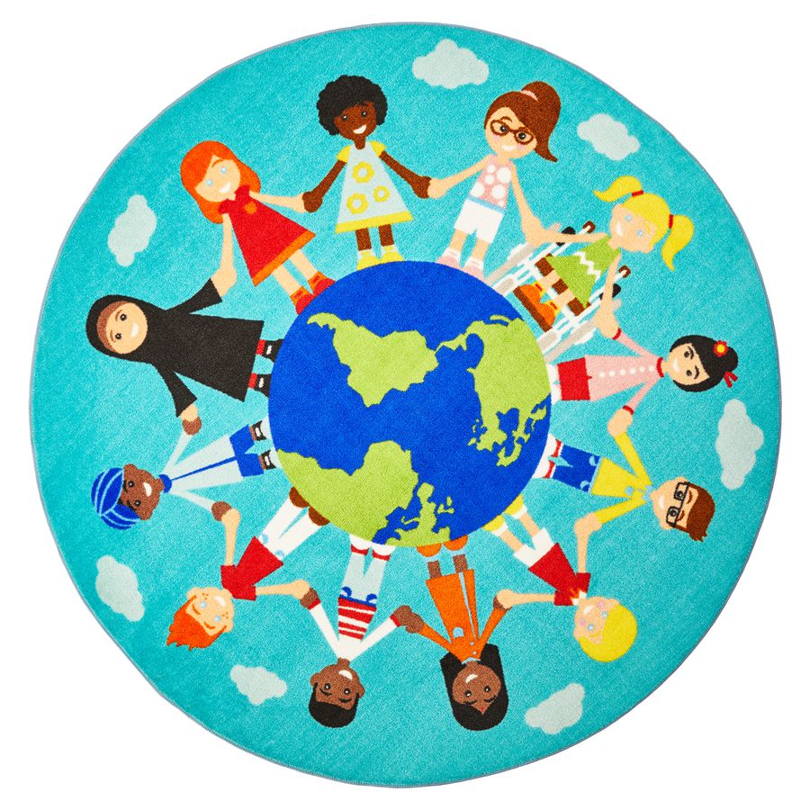 Teppich Kinder aller Welt, Ø 200 cm, H 10 mm