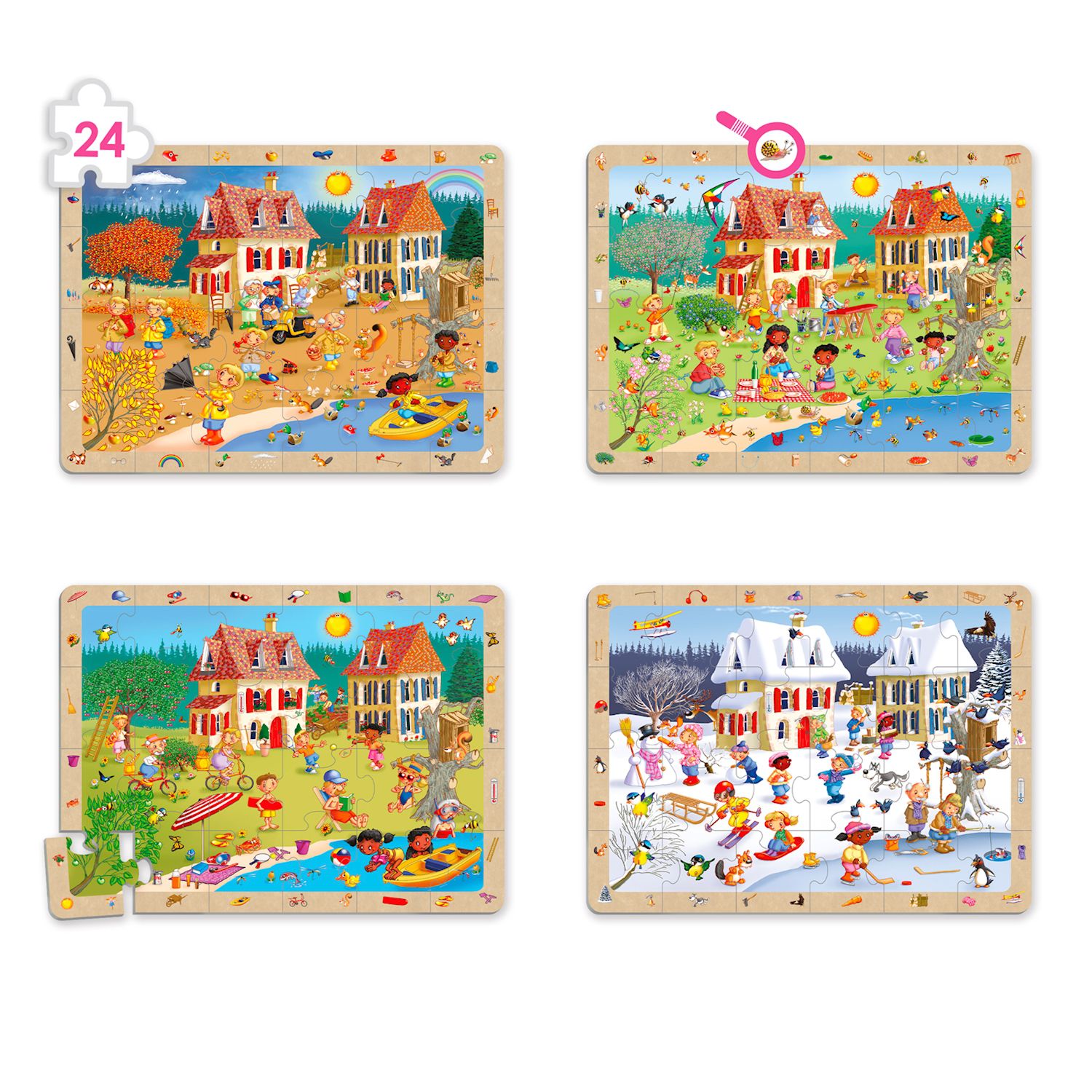 Die 4 Jahreszeiten Puzzles 4 Stück