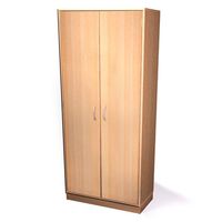 Doppeltürenschrank mit Sockel und 4 Einlegeböden, Massivholz Buche, B 80 x H 180 x T 40 cm