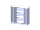 Schrank mit Rollo, Sockel und 2 Einlegeböden, abschliessbar, B 120 x H 118 x T 40 cm