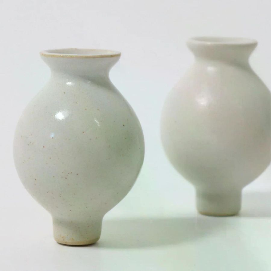 Steckfigur Vase weiss