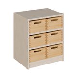 460.002.193K - Schrank mit 6 hohen Massivholzkästen, B 52 x H 60 x T 40 cm