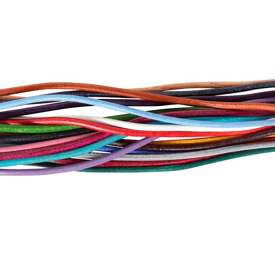 Lederband Sortiment 20 Stk, 20 Farben à 1 m