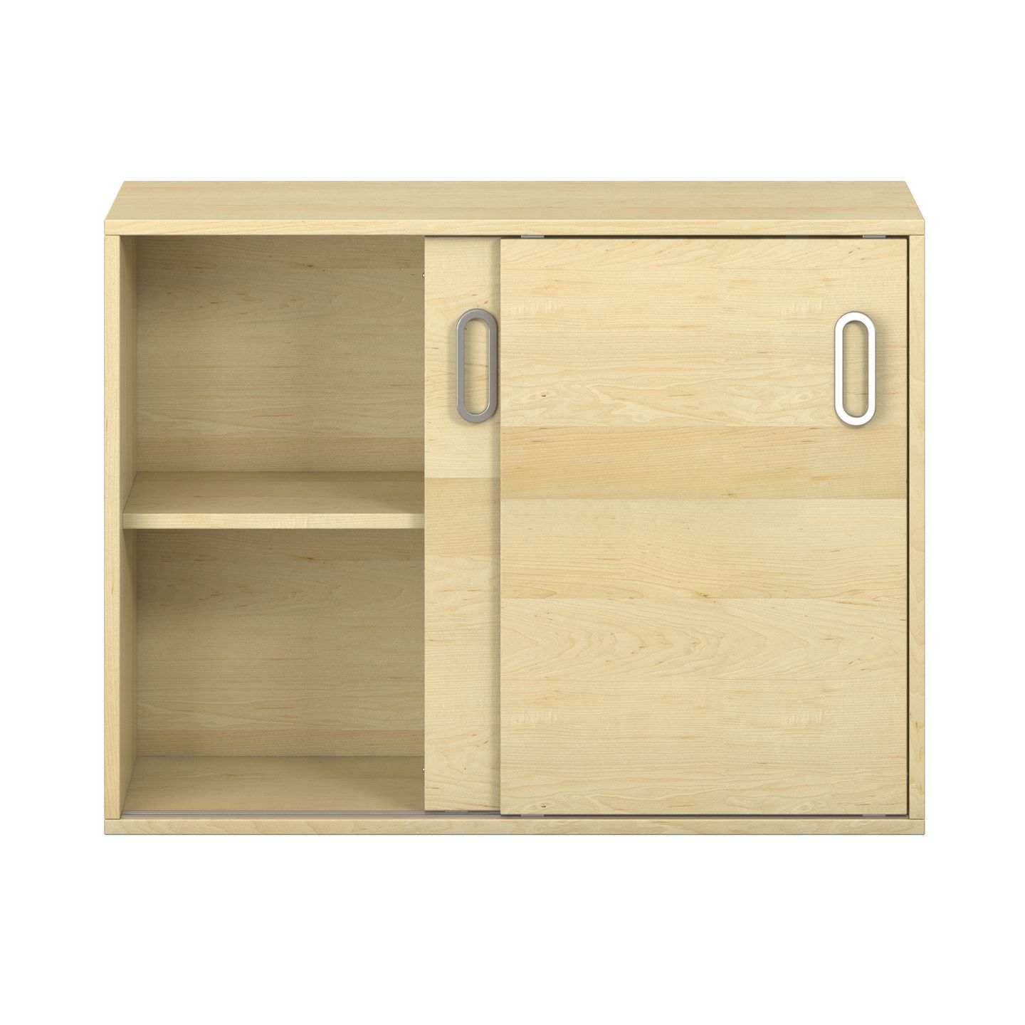 Pureo Portfolioschrank mit Schiebetüren, Furnier
mit 1 Mittelwand und 2 Einlegeböden
B 100 x H 75 x T 42 cm