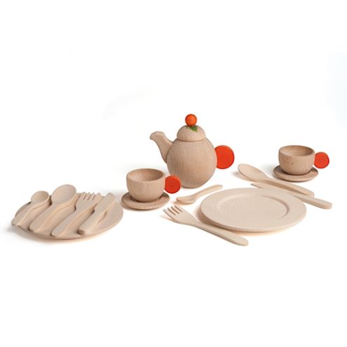 Geschirrset natur, 16 Teile