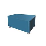 444.158.565K - Hocker Bumerang mit Kunstlederbezug, B 93 x Sitzhöhe 42 x T 74 cm