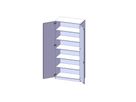 Doppeltürenschrank mit Sockel und 5 Einlegeböden, Türen abschliessbar, B 100 x H 226 x T 60 cm